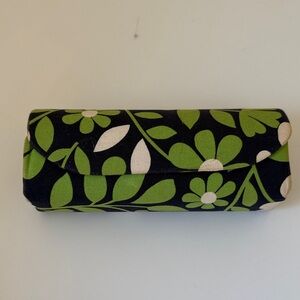 Vera Bradley Navy and Green Floral Sunglasses Case